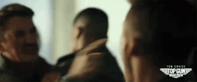 Top Gun Maverick Movie Poster Two Men Fighting GIF