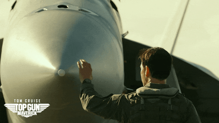 Top Gun Maverick Tom Cruise Touching Aircraft GIF