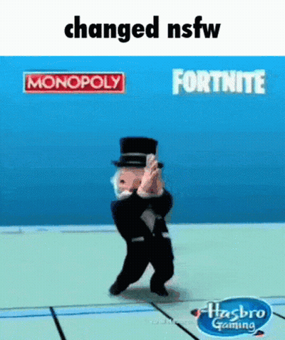 Top Hat Man Dancing Before Monopoly Fortnite Logos GIF