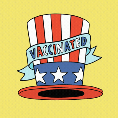 Top Hat With Vaccinated Ribbon GIF