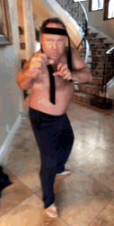 Topless Alex Jones Karate GIF