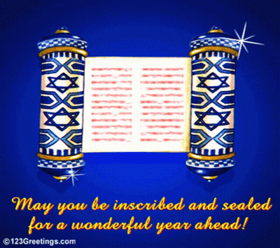 Torah Scroll Greeting May You Be Inscribed And Sealed For A Wonderful Year Ahead GIF