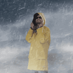 Tornado Wrangler Raining Cloud Yellow Coat GIF