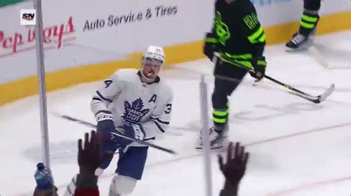 Toronto Maple Leafs Hockey Player On Ice GIF