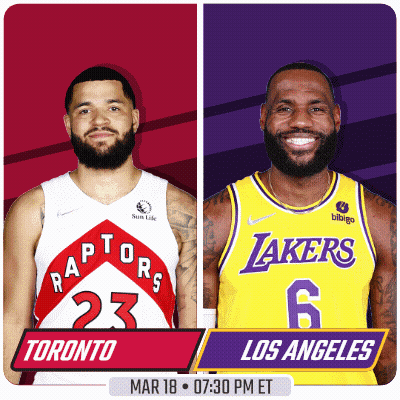 Toronto Raptors And Los Angeles Lakers Playing GIF