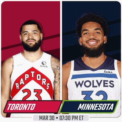 Toronto Raptors And Minnesota Wolves Are Playing On Mar 30 GIF
