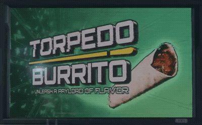 Torpedo Burrito Advertised On TV Screen GIF