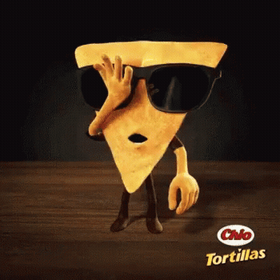 Tortilla Chip In Sunglasses With Hand Covering Face GIF