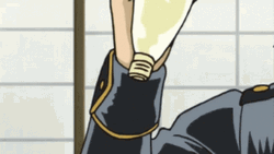 Toshiro Hijikata Feeding Dog Gintama GIF