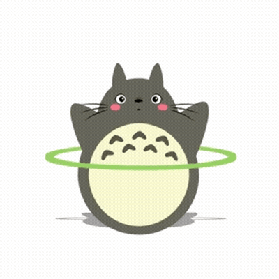 Totoro Playing With Green Hula Hoop GIF