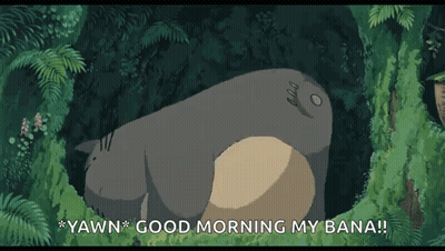 Totoro Saying Yawn And Good Morning My Bana GIF