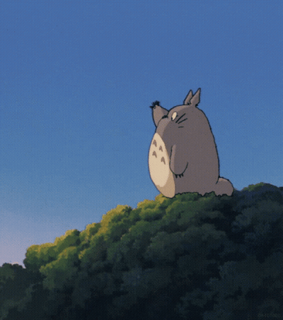 Totoro Sitting On Hill GIF