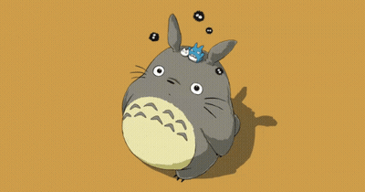 Totoro With Smaller Totoro On Top GIF