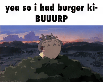 Totoro Yea So I Had Burger Ki Buuurp GIF