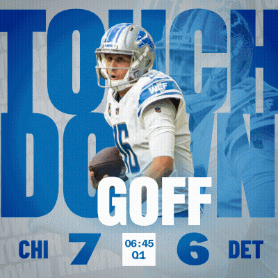Touch Down Goff Football Player Poster GIF
