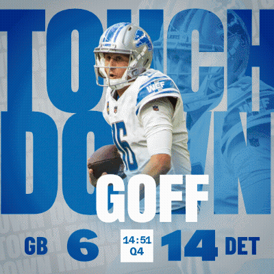 Touch Down Goff GB 6 14 Det Poster GIF