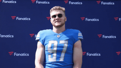 Touch Down Goff Poster With Football Player GIF