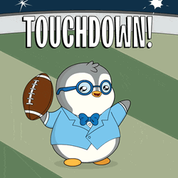Touchdown Penguin Throwing Socks GIF