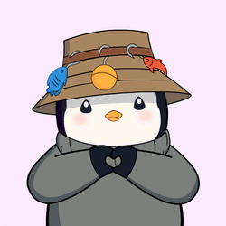 Touched Bucket Hat Pudgy Penguins  GIF