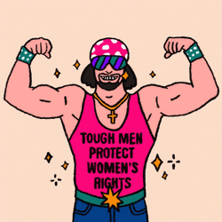 Tough Man Protect Women's Rights  GIF