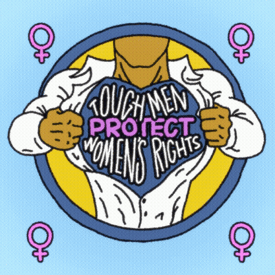Tough Men Protect Women's Rights Logo GIF