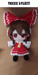 Touhou Project Plush Toy Cute Reimu Hakurei Thanks GIF
