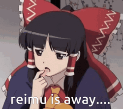 Touhou Project Reimu Hakurei Eating Alone GIF