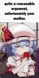 Touhou Project Remilia Scarlet Devil Drinking Wine GIF