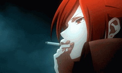 Touko Aozaki Animated Smoke GIF