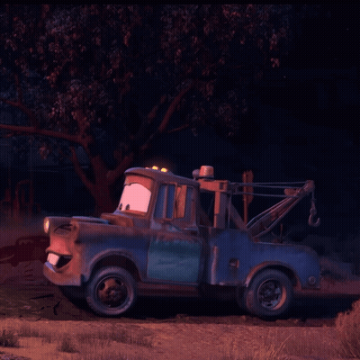 Tow Truck From Cars Parked In Field At Night GIF