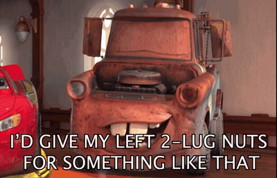 Tow Truck Saying I'd Give My Left 2 Lug Nuts For Something Like That GIF