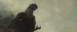 Towering Shin Godzilla Taking Fires GIF