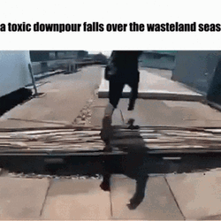 Toxic Downpour Falls Over The Wasteland GIF