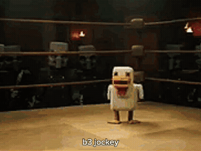 Toy Chicken Standing In Boxing Ring GIF