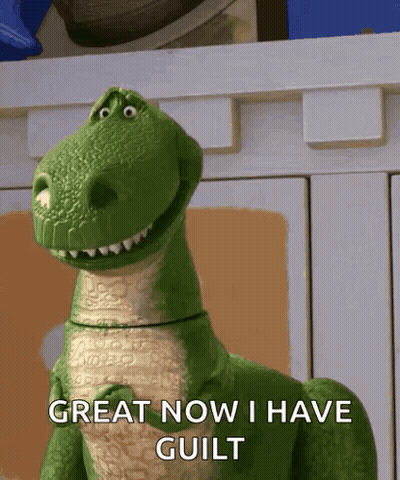 Toy Dinosaur Toy Story Great Now I Have Guilt GIF