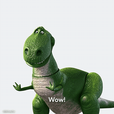 Toy Dinosaur With Open Mouth Saying Wow GIF