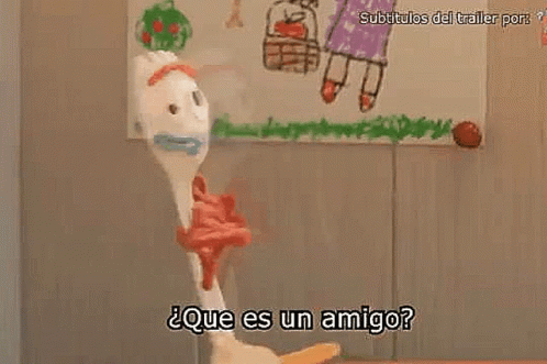 Toy Fork In Front Of Sign Saying Trash? GIF
