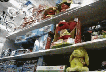 Toy Kermit Falling Off Building GIF