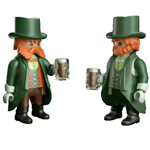 Toy Leprechauns With Beer Mugs Sticker