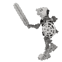 Toy Skeleton Holding Chainsaw And Shield Sticker