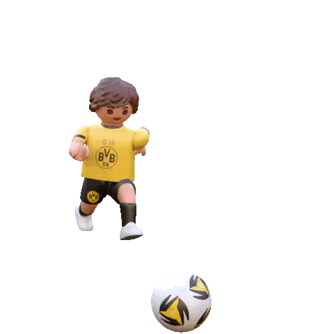 Toy Soccer Player In BVB Jersey With Ball Sticker