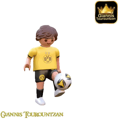 Toy Soccer Player In BVB Shirt Sticker