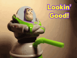 Toy Story Buzz Lightyear Straw Lookin' Good GIF