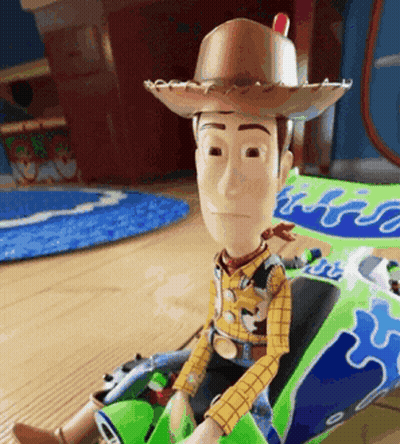 Toy Story Character Cowboy Hat In Toy Car GIF