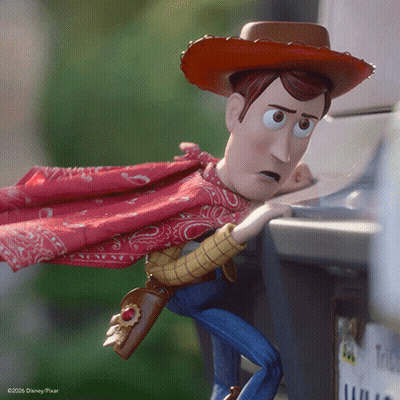 Toy Story Character In Red Bandana And Cowboy Hat GIF