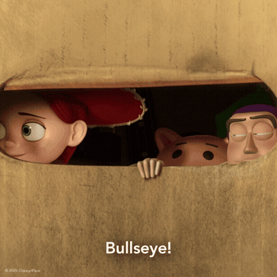 Toy Story Character Saying Bullseye GIF
