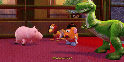 Toy Story Characters Saying What About Me GIF