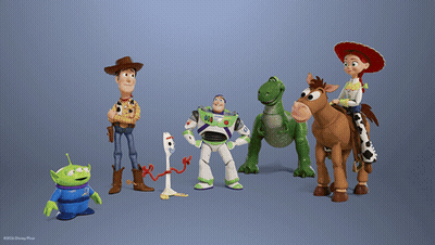 Toy Story Characters Woody Buzz Lightyear Forky GIF