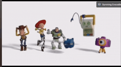 Toy Story Characters Woody Jessie And Buzz Lightyear Standing Together GIF