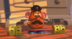 Toy Story Mr. Potato Head Lifting Weights GIF